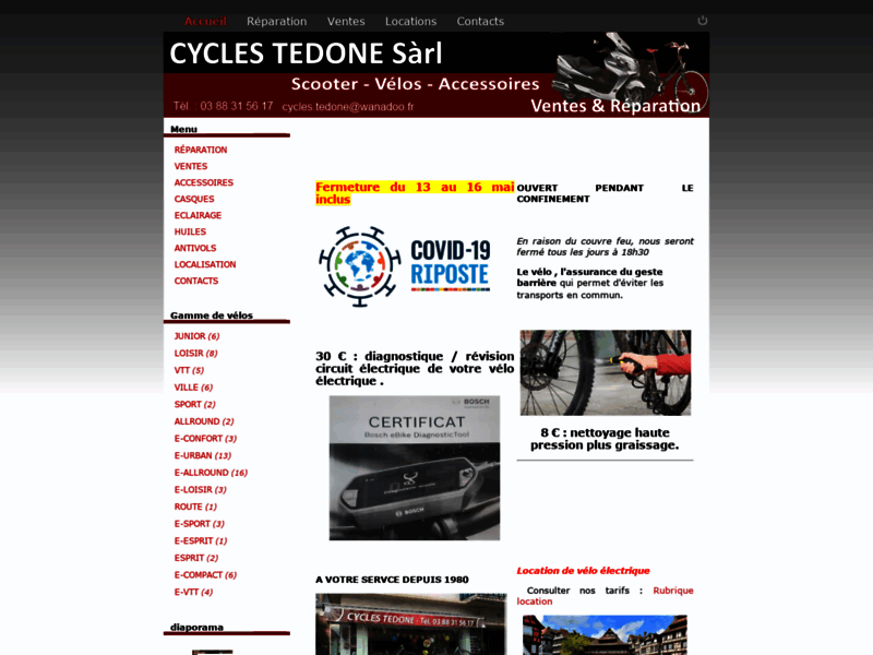 › Voir plus d'informations : Cycles Tedone 