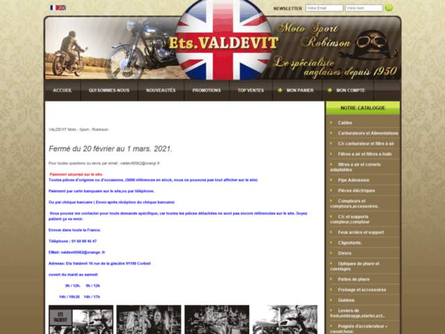 Etablissement VALDEVIT- Le  spécialiste des motos anglaises depuis 1950