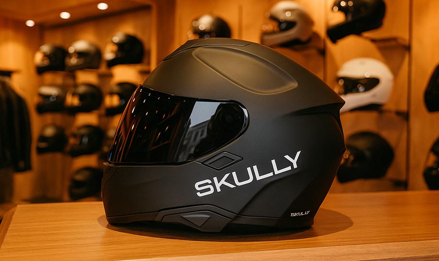Casque moto connecté skully