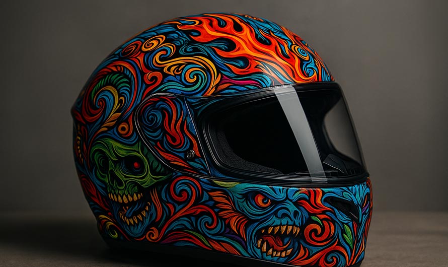 Peinture casque moto personnalisée