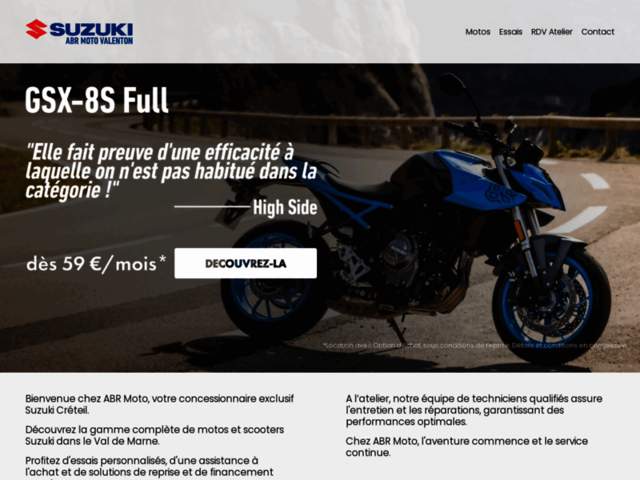 › Voir plus d'informations : ABR moto SUZUKI