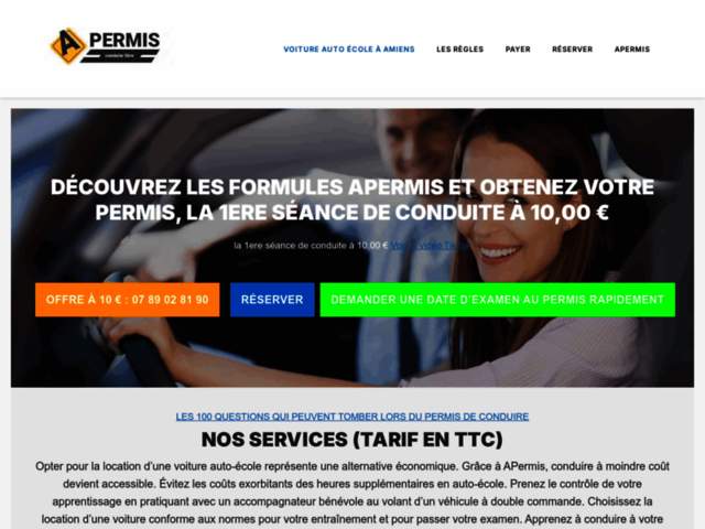 › Voir plus d'informations : Apermis 10 Euros Voiture-École En Location À Amiens Box Automatic Rate Pas Cher