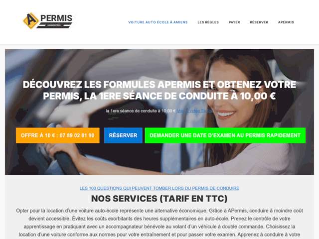 Apermis 10 Euros Voiture-École En Location À Amiens Box Automatic Rate Pas Cher