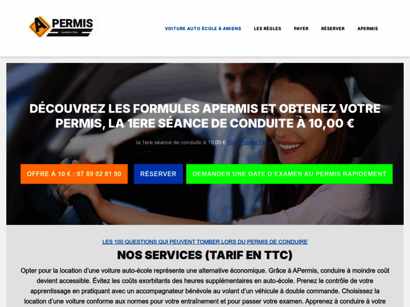 › Voir plus d'informations : Apermis 10 Euros Voiture-École En Location À Amiens Box Automatic Rate Pas Cher