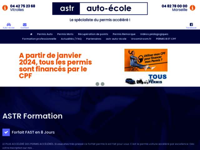 › Voir plus d'informations : Astr Auto-École Permis Voiture Et Moto En Accéléré