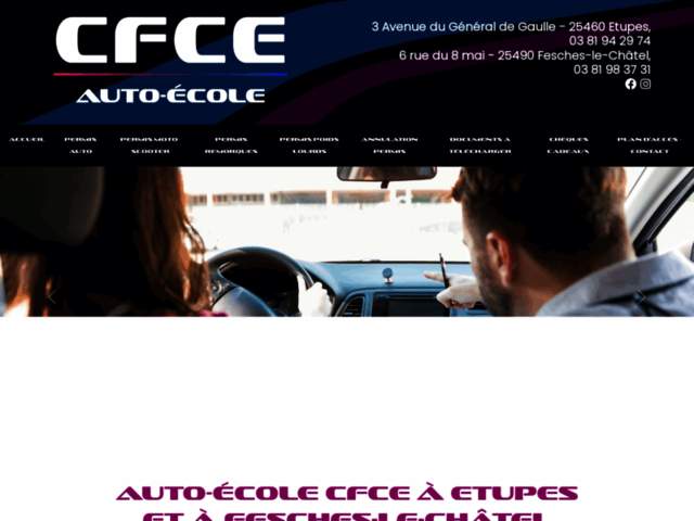 › Voir plus d'informations : Auto École Cfce