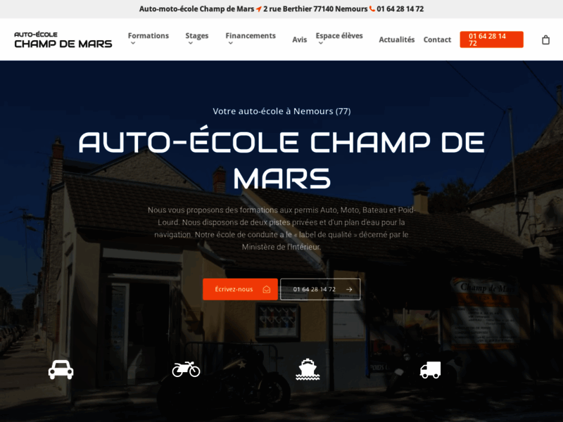 › Voir plus d'informations : Auto Moto Boat School Du Champ De Mars