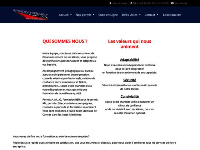 › Voir plus d'informations : Driving School Stanislas