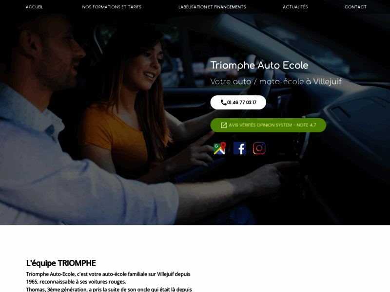› Voir plus d'informations : Triomphe Driving School