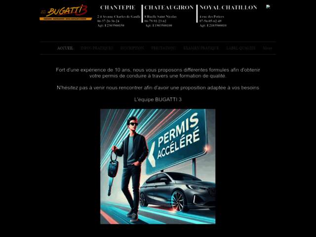 › Voir plus d'informations : Driving School Bugatti 3 Noyal Châtillon Sur Seiche