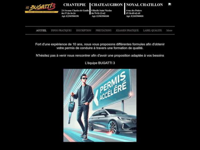 › Voir plus d'informations : Driving School Bugatti 3 Noyal Châtillon Sur Seiche