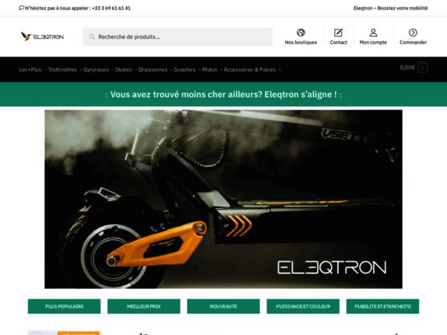 › Voir plus d'informations : ELEQTRON, Nami, Ninebot et Dualtron store, vente et réparation de trottinettes électriques