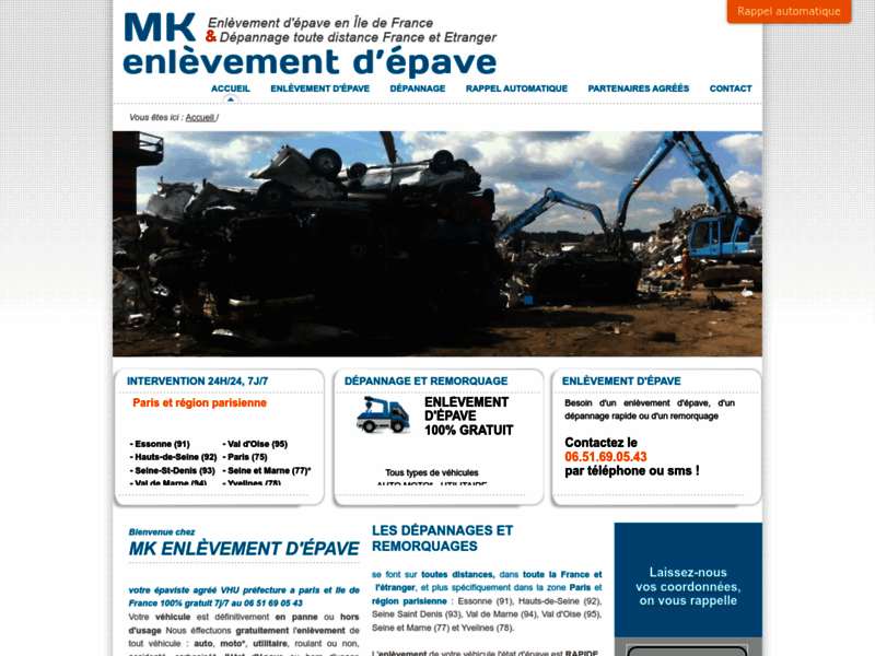 › Voir plus d'informations : MK Enlèvement d'épave Gratuit , ÉPAVISTE AGRÉÉ VHU Paris et Île-de-France 7j/7