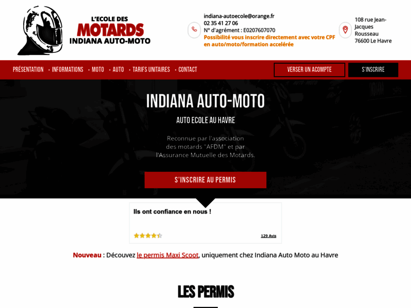 › Voir plus d'informations : Auto Moto Ecole Indiana