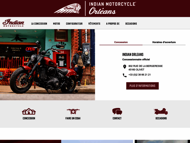 › Voir plus d'informations : Indian Motorcycle Orléans