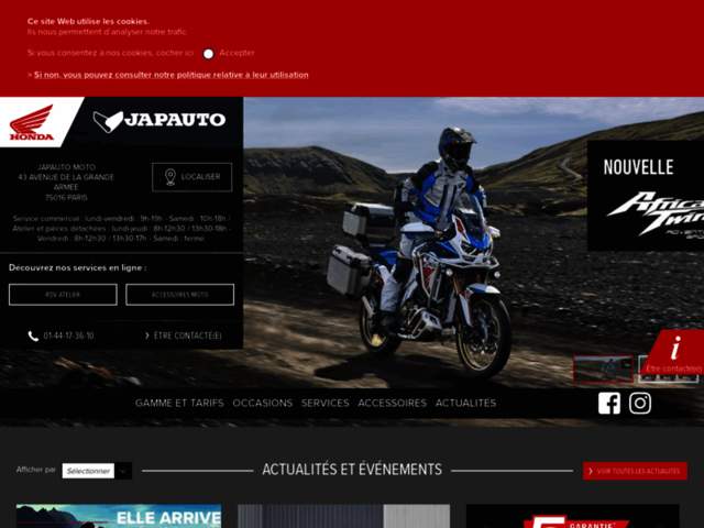 › Voir plus d'informations : HONDA JAPAUTO MOTO GRANDE ARMEE