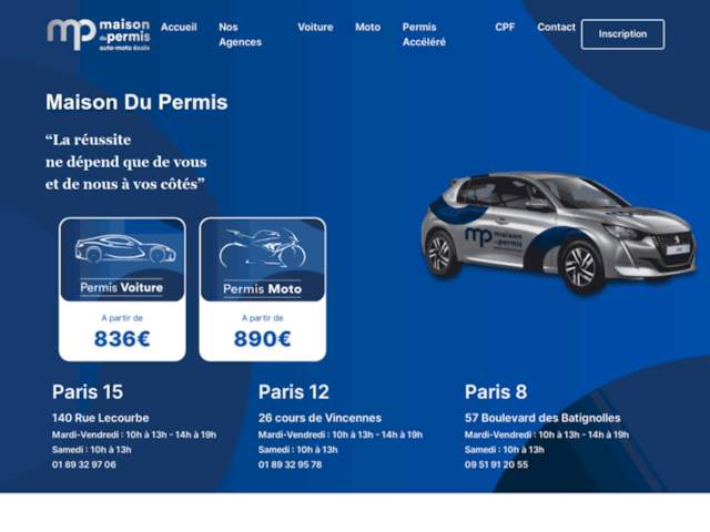 › Voir plus d'informations : Home Permit Paris 15 - Auto Moto École Paris