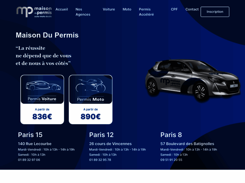 › Voir plus d'informations : Home Permit Paris 15 - Auto Moto École Paris