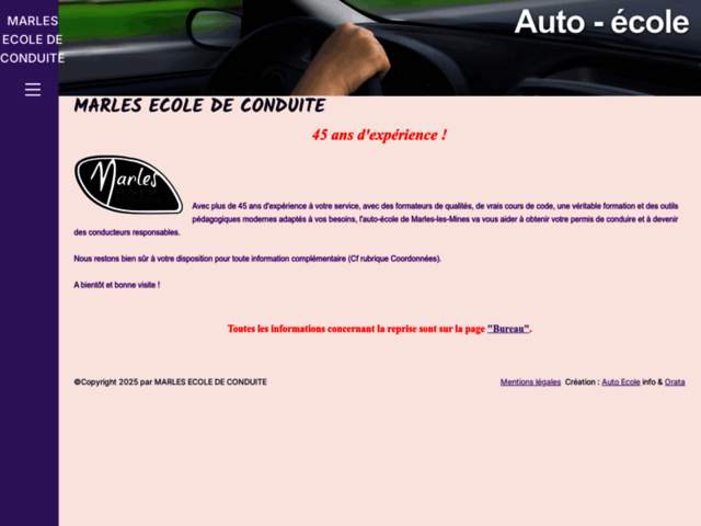 › Voir plus d'informations : Marles School Driving