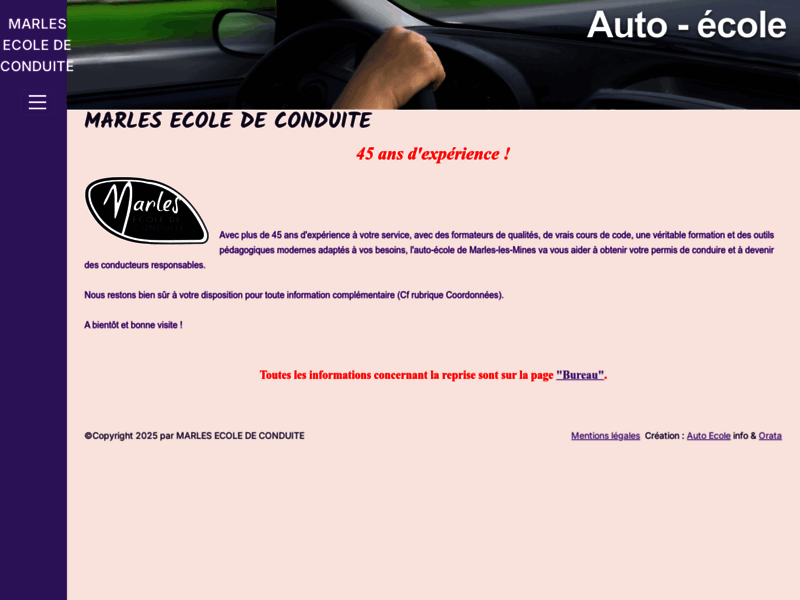 › Voir plus d'informations : Marles School Driving
