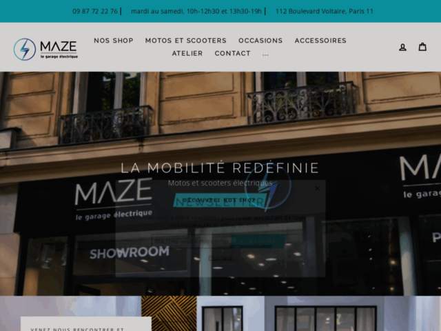 › Voir plus d'informations : MAZE - Le Garage Électrique - Motos et Scooters Électriques Paris - SEGWAY / SUPER SOCO / SUR-RON / RGNT / RAY