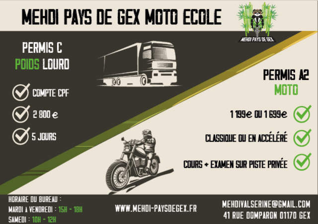 › Voir plus d'informations : Mehdi Moto School