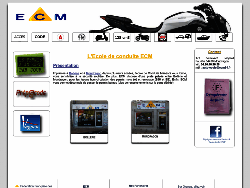 › Voir plus d'informations : Moto Ecole Ecm