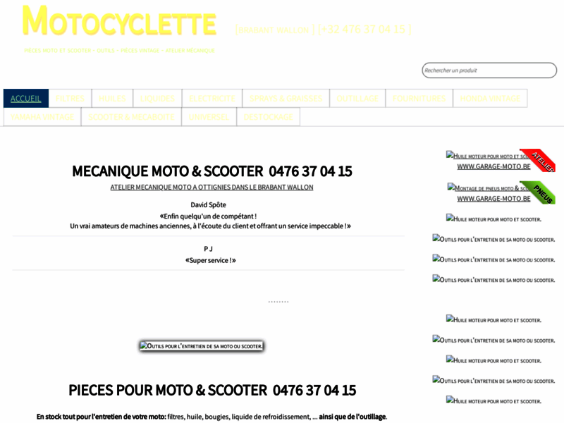 › Voir plus d'informations : Motocyclette