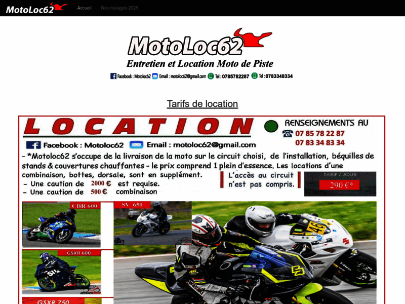 › Voir plus d'informations : MOTOLOC62 ( Entretien Moto et quad, Location moto de piste )