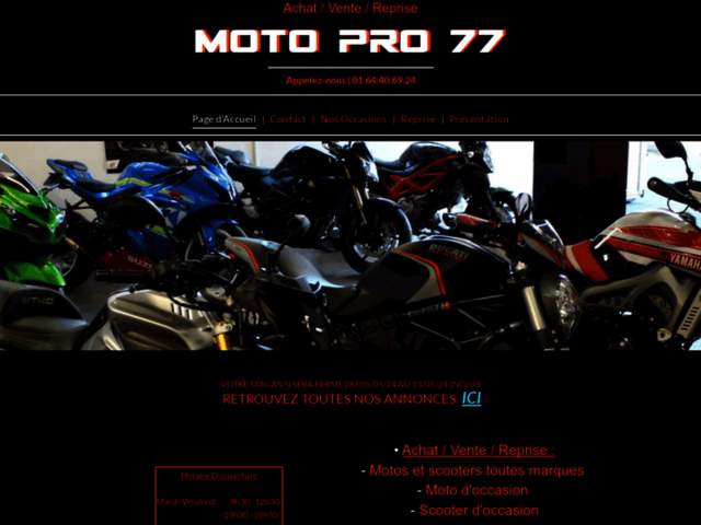 › Voir plus d'informations : MOTO PRO 77