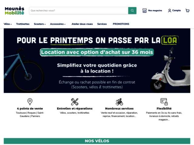 › Voir plus d'informations : Mounès Mobilité - Toulouse Capitole | Vente et Réparation de trottinettes, vélos, scooters