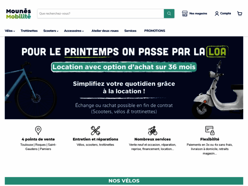 › Voir plus d'informations : Mounès Mobilité - Toulouse Capitole | Vente et Réparation de trottinettes, vélos, scooters