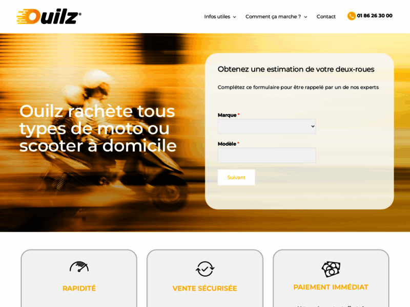 › Voir plus d'informations : OUILZ | Rachat/Reprise Scooter Moto - Paris