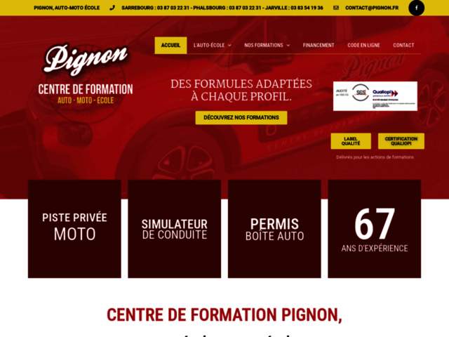 › Voir plus d'informations : Centre De Formation Pignon