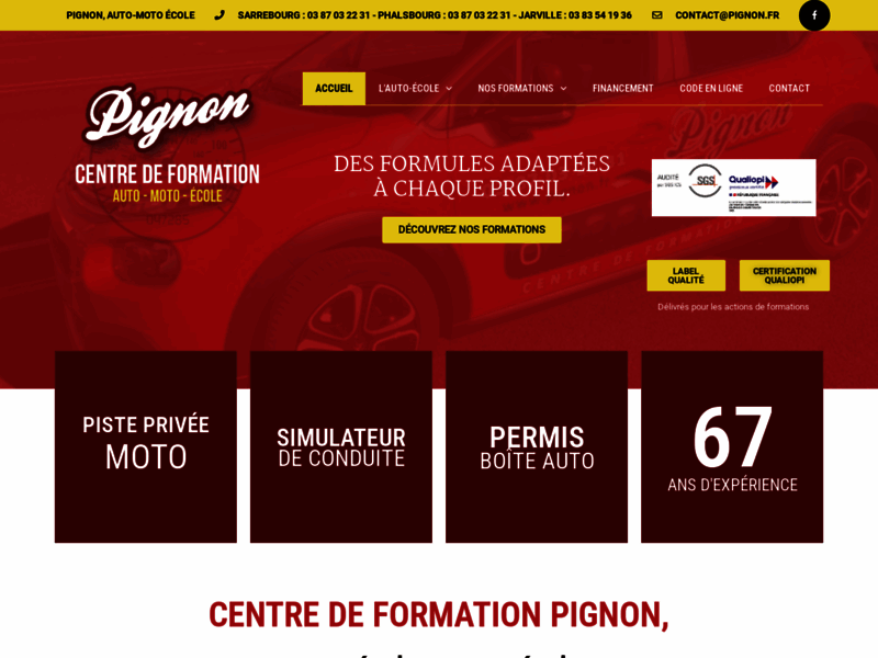 › Voir plus d'informations : Centre De Formation Pignon