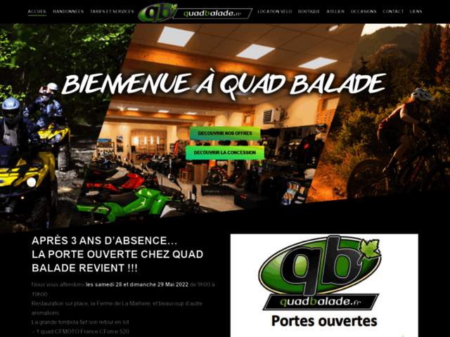 › Voir plus d'informations : Quad Balade - concessionnaire CFmoto Kymco Specialized Odes / réparations toutes marques /Randonnées en quad Can-am et VTT