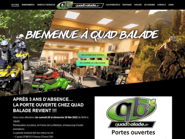 Quad Balade - concessionnaire CFmoto Kymco Specialized Odes / réparations toutes marques /Randonnées en quad Can-am et VTT