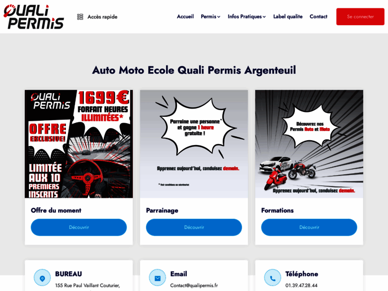 › Voir plus d'informations : Auto-Moto école Qualipermis Argenteuil