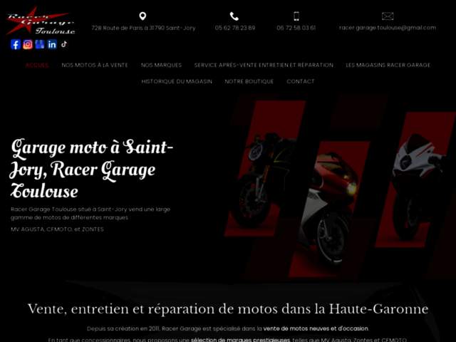 RACER GARAGE TOULOUSE / CONCESSION MV AGUSTA / CF MOTO / ZONTES