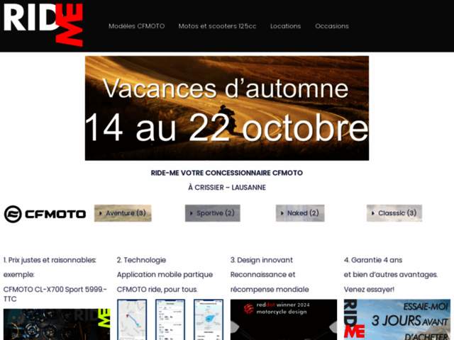 › Voir plus d'informations : Ride-me Garage CFMOTO