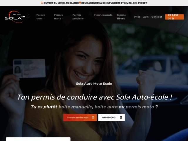 › Voir plus d'informations : Sola Auto Moto Ecole Levallois-Cpf Cheque Permis Idf-France Travail