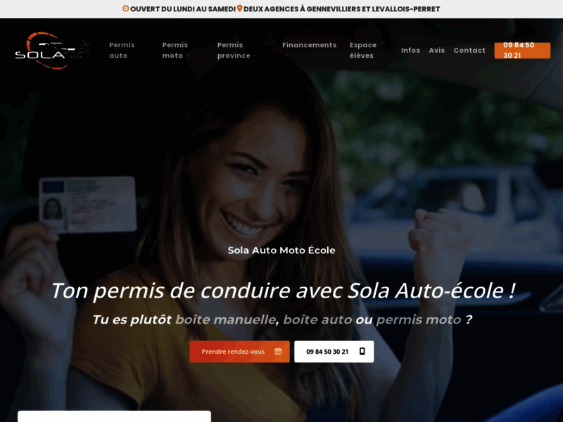 › Voir plus d'informations : Sola Auto Moto Ecole Levallois-Cpf Cheque Permis Idf-France Travail