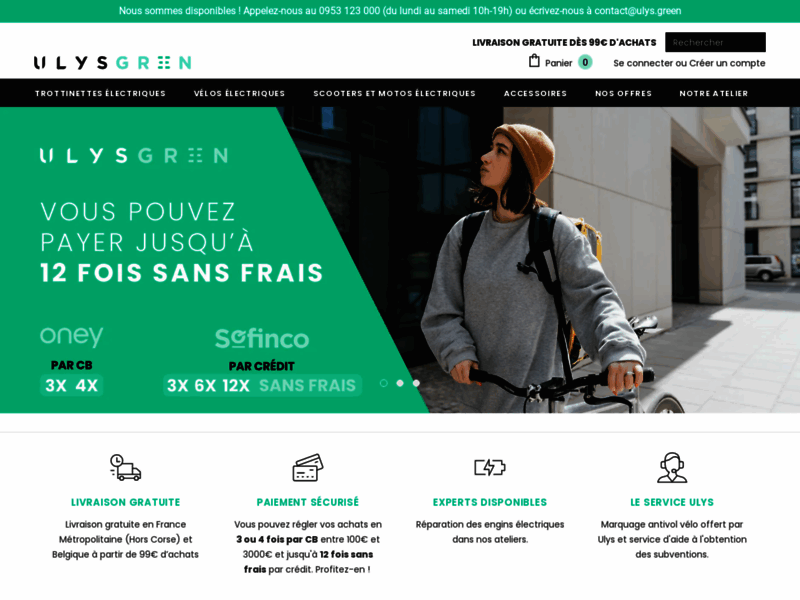 › Voir plus d'informations : Ulys Green - Vélos, Scooters, Motos, Trottinettes électriques