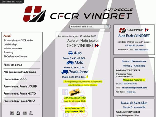 › Voir plus d'informations : Driving School Cfcr Vindret