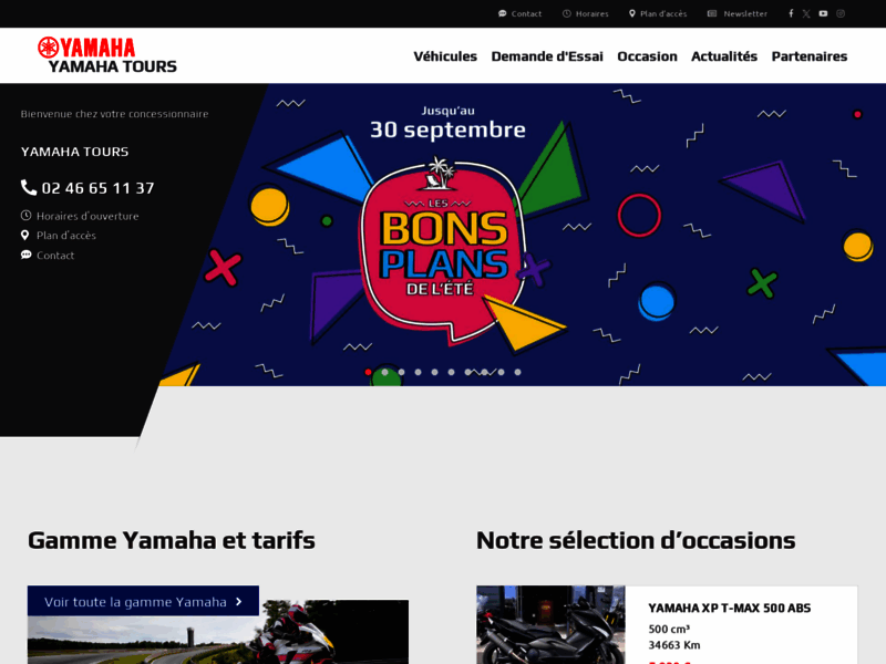 › Voir plus d'informations : Yamaha Tours - YAM Tours - motos, scooters