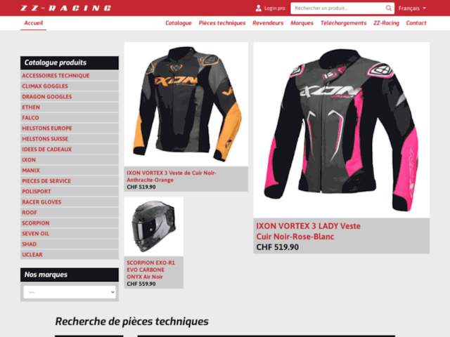 ZZ-Racing, équipements & accessoires motos