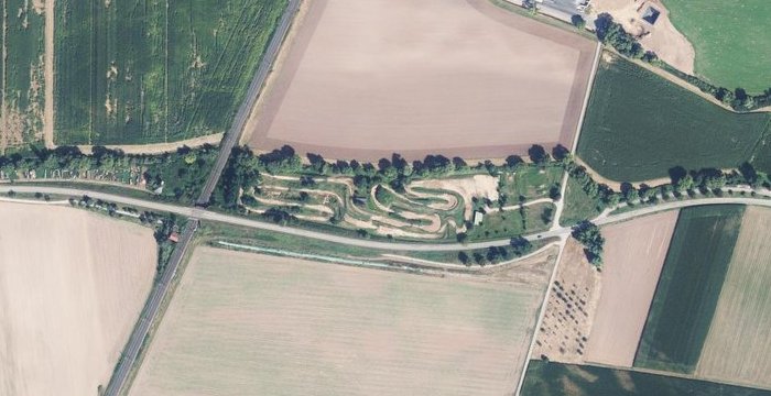 Vue aérienne Terrain Moto-Cross de Bachmatten à Bergheim