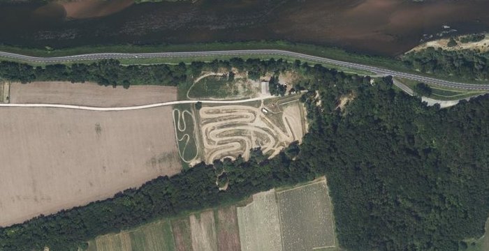 Vue aérienne Terrain Moto-Cross de la Vallerie à Montlouis